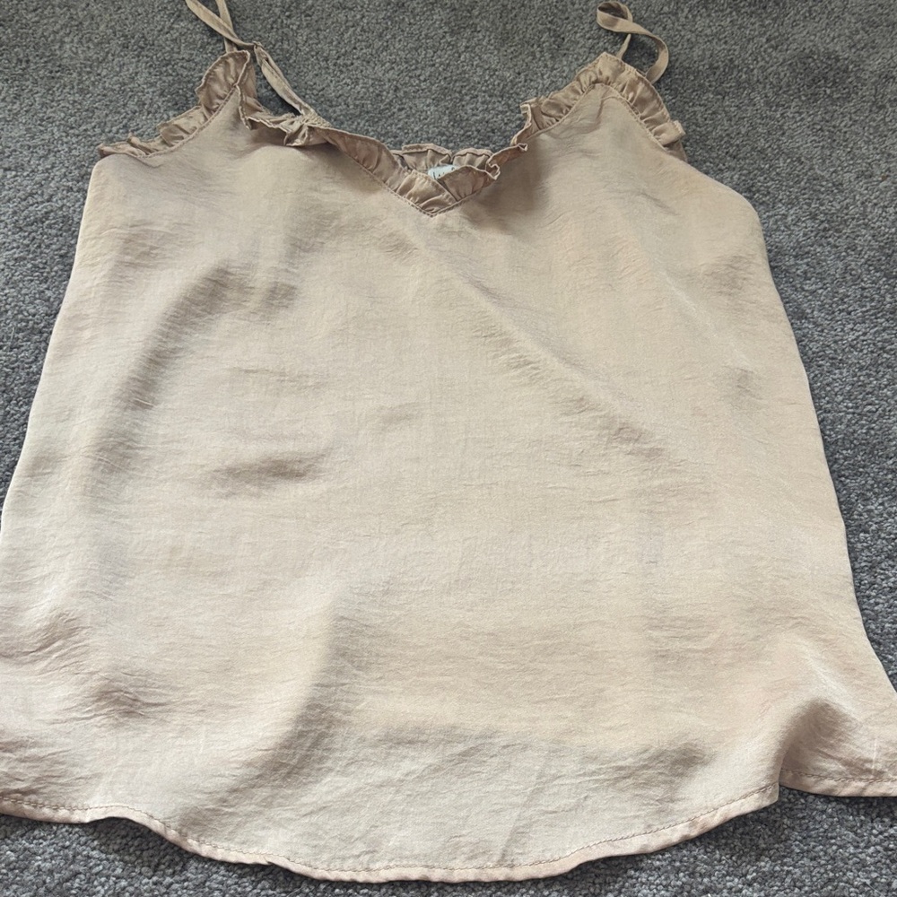 Wishlist Beige Ruffle Strap Camisole